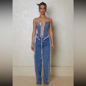 Denim lace up jeans 👖